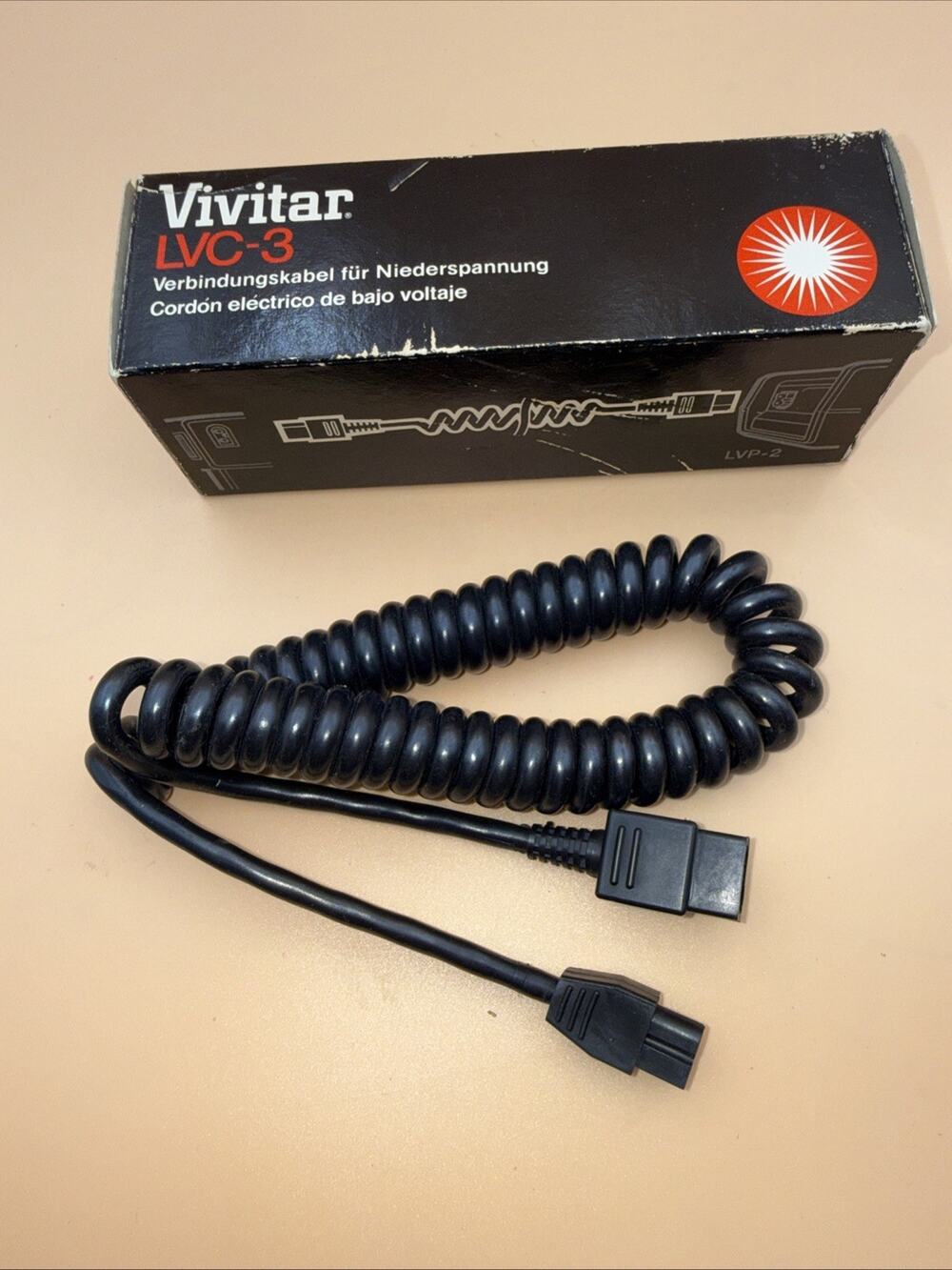 Vivitar LVC-3 Coiled 3 feet Low Voltage Cord NOS Never Used